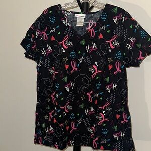 Breast Cancer Awareness Scrub Top